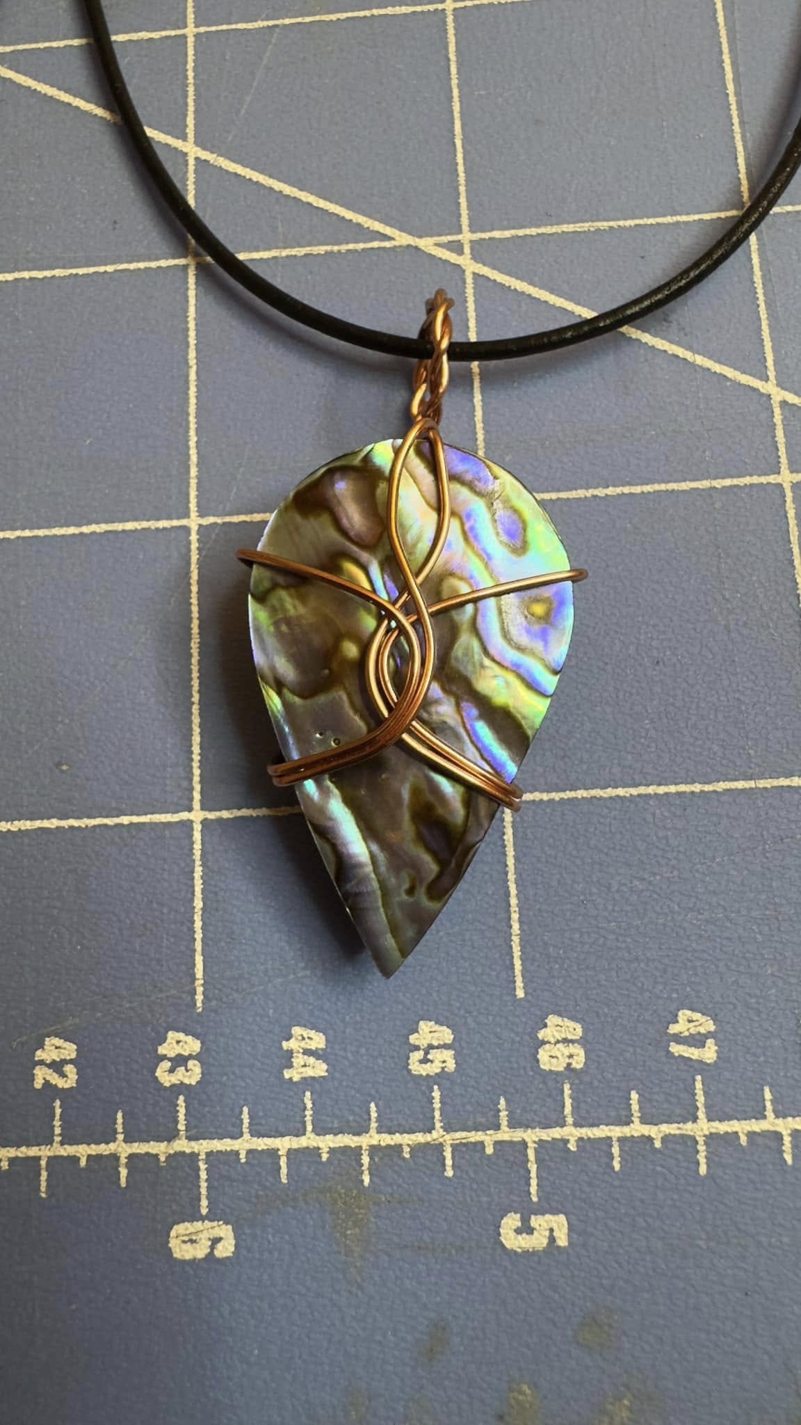 Paua Shell Wire Pendant
